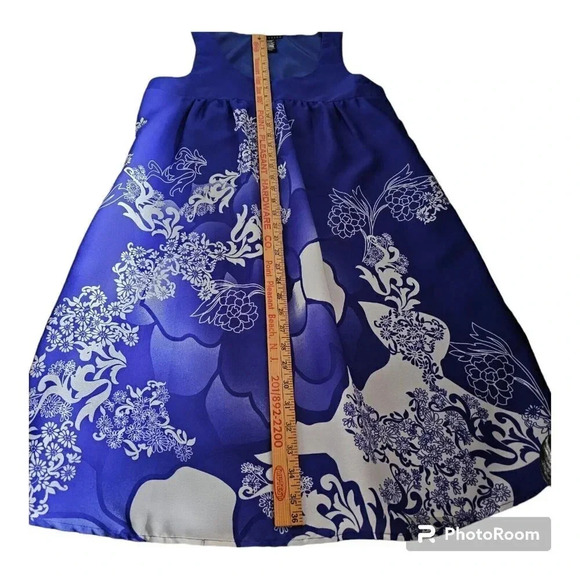 NWOT Apostrophe Womens Sleeveless Knee Length Drape Dress Size M Blue/White - Picture 5 of 15